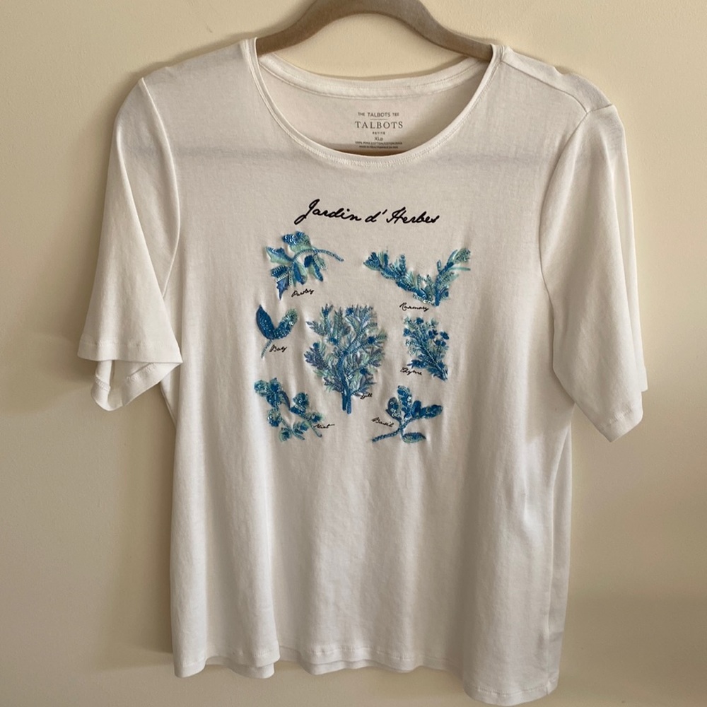Talbots Herb Garden Flower T Shirt